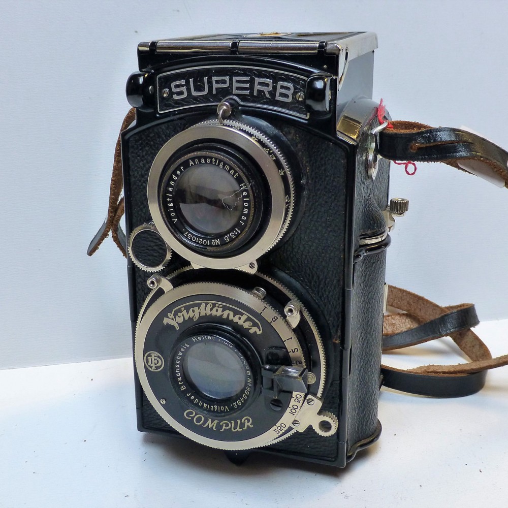 Ancien Appareil Photo Voigtlander Prominent Folding - 1900, Avec Compur, Superbe état (occasion)